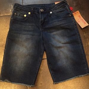 New True Religion Denim cut off shorts size 12